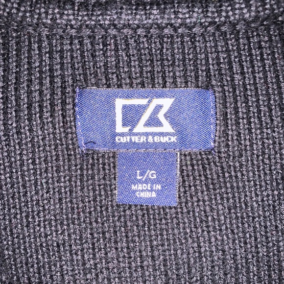 Cutter & Buck Black Zip-up Knit Sweater size Large - Picture 10 of 10